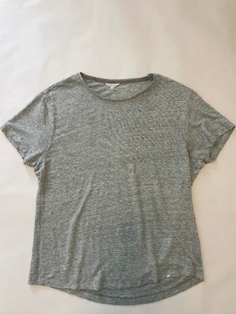 Orlebar Brown Linen Cotton Crewneck Short Sleeve T-Shirt, Gray Blue, Mens XL